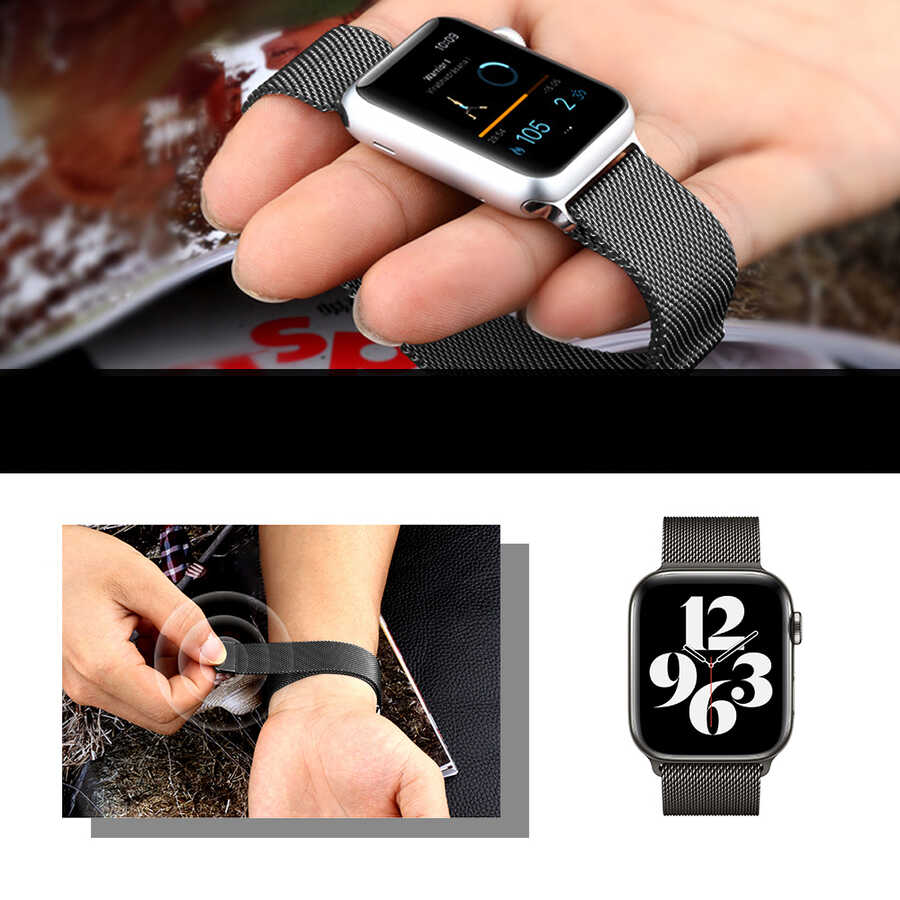 Watch Ultra 49mm Kordon Wiwu Minalo Metal Strap Kayış - 2 Watch Ultra 49mm Kordon Wiwu Minalo Metal Strap Kayış - 2